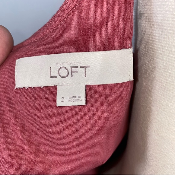 LOFT stripe sleeveless mini dress size 2 pink/black - Picture 12 of 13